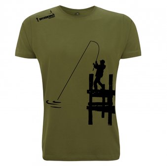RIVERKINGS  T-shirt  Olive  Fluo Zwarte  print