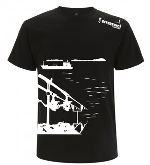 RIVERKINGS  T-shirt  Rodpod  zwart met witte print