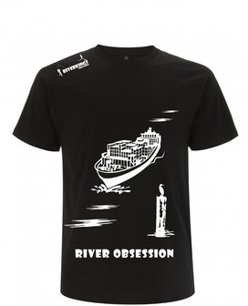 RIVERKINGS River Obsession T-shirt Zwart met witte print